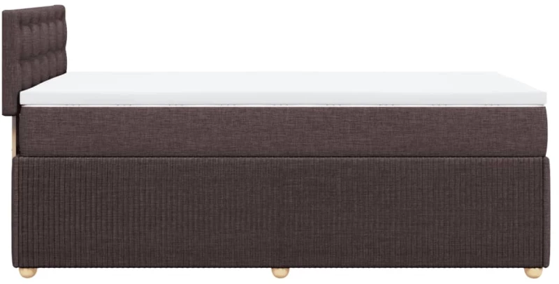 vidaXL Κρεβάτι Boxspring με Στρώμα Σκούρο Καφέ 80x200 εκ. Υφασμάτινο