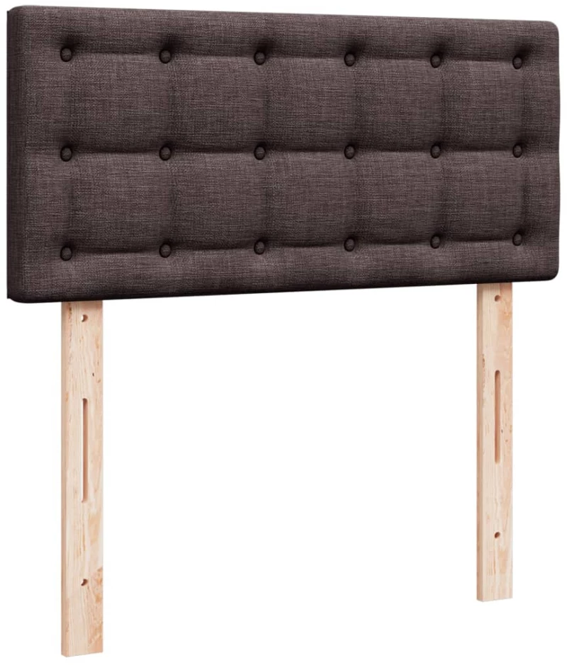 vidaXL Κρεβάτι Boxspring με Στρώμα Σκούρο Καφέ 80x200 εκ. Υφασμάτινο