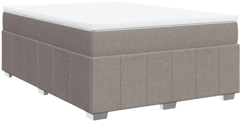 vidaXL Κρεβάτι Boxspring με Στρώμα Taupe 140x190 εκ. Υφασμάτινο