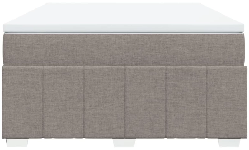 vidaXL Κρεβάτι Boxspring με Στρώμα Taupe 140x190 εκ. Υφασμάτινο