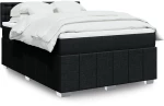 vidaXL Κρεβάτι Boxspring με Στρώμα Μαύρο 140x190 εκ. Υφασμάτινο