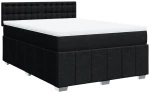 vidaXL Κρεβάτι Boxspring με Στρώμα Μαύρο 140x190 εκ. Υφασμάτινο