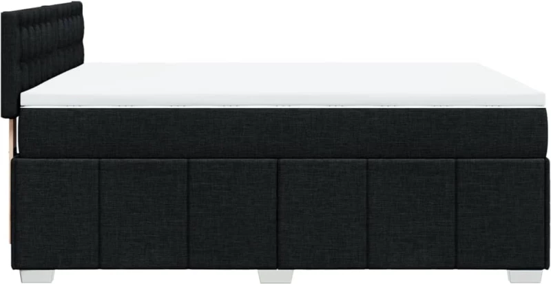 vidaXL Κρεβάτι Boxspring με Στρώμα Μαύρο 140x190 εκ. Υφασμάτινο