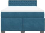 vidaXL Κρεβάτι Boxspring με Στρώμα Σκούρο Μπλε 140x200 εκ. Βελούδινο