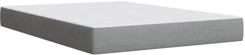 vidaXL Κρεβάτι Boxspring με Στρώμα Ανοιχτό Γκρι 140x190 εκ. Υφασμάτινο