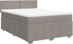 vidaXL Κρεβάτι Boxspring με Στρώμα Taupe 140x200 εκ. Υφασμάτινο