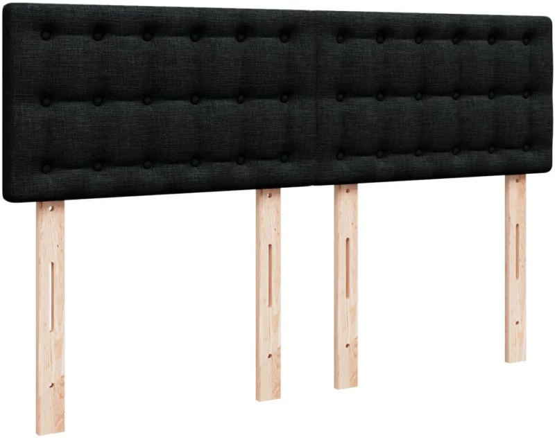 vidaXL Κρεβάτι Boxspring με Στρώμα Μαύρο 140x200 εκ. Υφασμάτινο