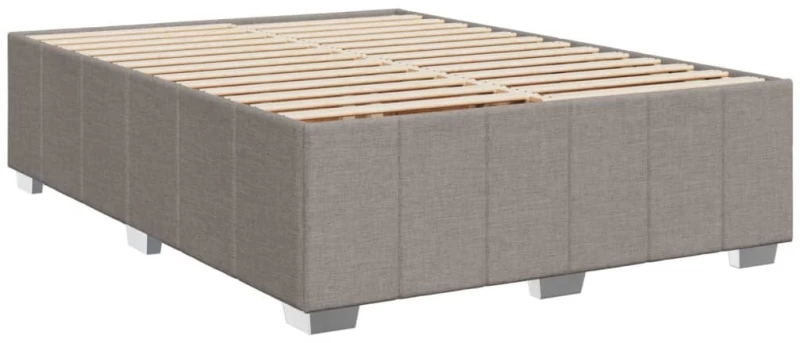 vidaXL Κρεβάτι Boxspring με Στρώμα Taupe 140x190 εκ. Υφασμάτινο