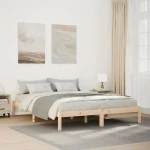 vidaXL Πλαίσιο Κρεβατιού Μακρύ Χωρίς Στρώμα 140x210 εκ Μασίφ Πεύκο
