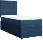 vidaXL Κρεβάτι Boxspring με Στρώμα Μπλε 90x190 εκ.Υφασμάτινο