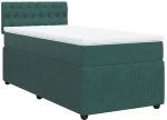 vidaXL Κρεβάτι Boxspring με Στρώμα Σκούρο Πράσινο 80x200 εκ. Βελούδινο