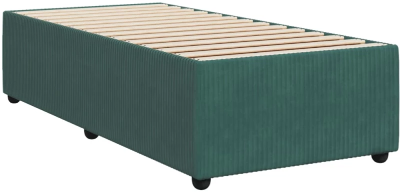 vidaXL Κρεβάτι Boxspring με Στρώμα Σκούρο Πράσινο 80x200 εκ. Βελούδινο