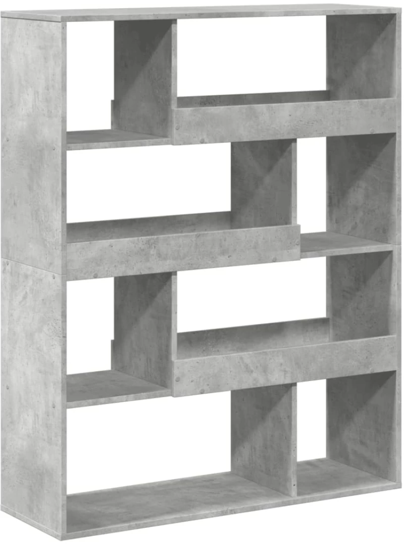 vidaXL Βιβλιοθήκη Γκρι Σκυροδέματος 100x33x125,5 εκ. Επεξεργ. Ξύλο
