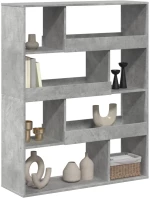 vidaXL Βιβλιοθήκη Γκρι Σκυροδέματος 100x33x125,5 εκ. Επεξεργ. Ξύλο