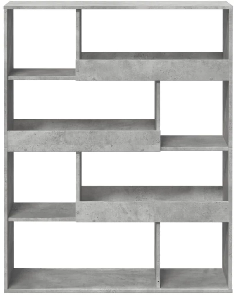 vidaXL Βιβλιοθήκη Γκρι Σκυροδέματος 100x33x125,5 εκ. Επεξεργ. Ξύλο