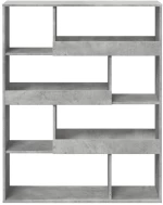 vidaXL Βιβλιοθήκη Γκρι Σκυροδέματος 100x33x125,5 εκ. Επεξεργ. Ξύλο