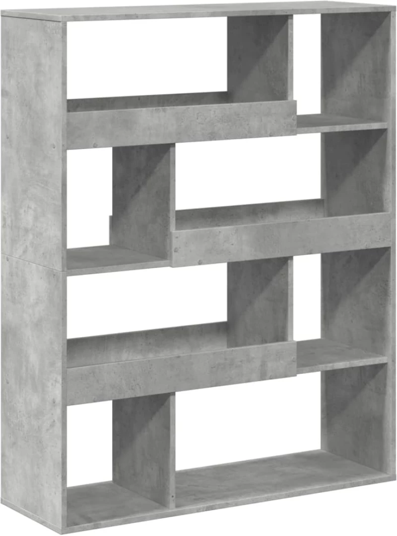 vidaXL Βιβλιοθήκη Γκρι Σκυροδέματος 100x33x125,5 εκ. Επεξεργ. Ξύλο