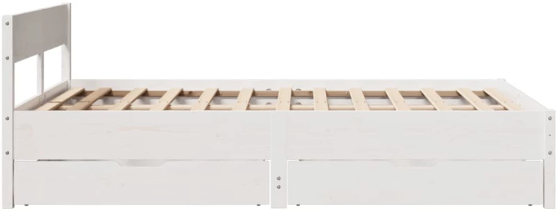 vidaXL Σκελετός Κρεβ. Χωρίς Στρώμα Λευκό 120x190 εκ Μασίφ Πεύκο
