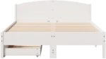 vidaXL Σκελετός Κρεβ. Χωρίς Στρώμα Λευκό 135x190 εκ Μασίφ Πεύκο