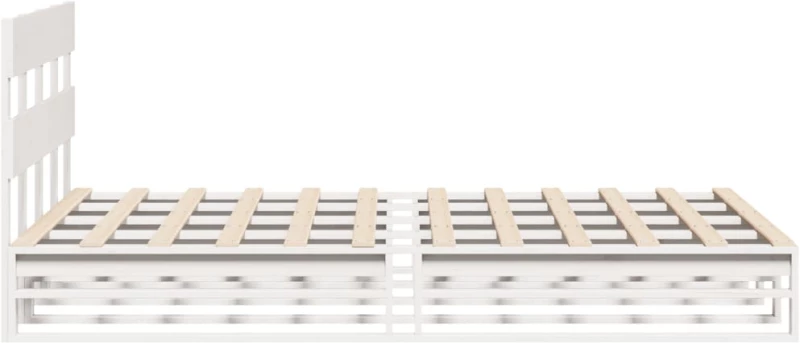 vidaXL Σκελετός Κρεβ. Χωρίς Στρώμα Λευκό 140x190 εκ Μασίφ Πεύκο