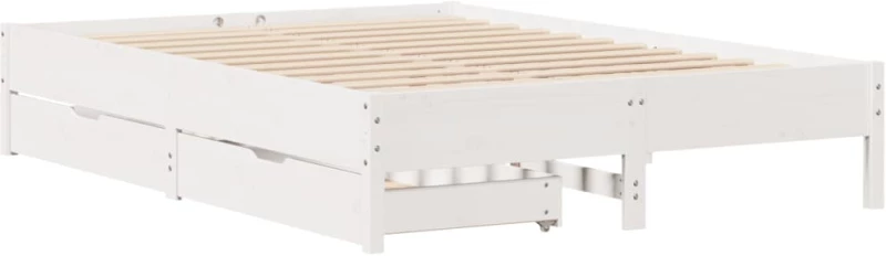 vidaXL Σκελετός Κρεβ. Χωρίς Στρώμα Λευκό 120x190 εκ Μασίφ Πεύκο