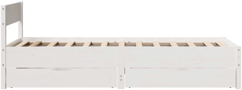vidaXL Σκελετός Κρεβ. Χωρίς Στρώμα Λευκό 75x190 εκ Μασίφ Πεύκο