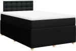 vidaXL Κρεβάτι Boxspring με Στρώμα Μαύρο 120x190 εκ. Υφασμάτινο