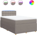 vidaXL Κρεβάτι Boxspring με Στρώμα Taupe 120x190 εκ. Υφασμάτινο