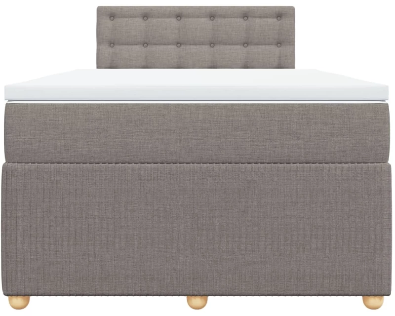 vidaXL Κρεβάτι Boxspring με Στρώμα Taupe 120x190 εκ. Υφασμάτινο