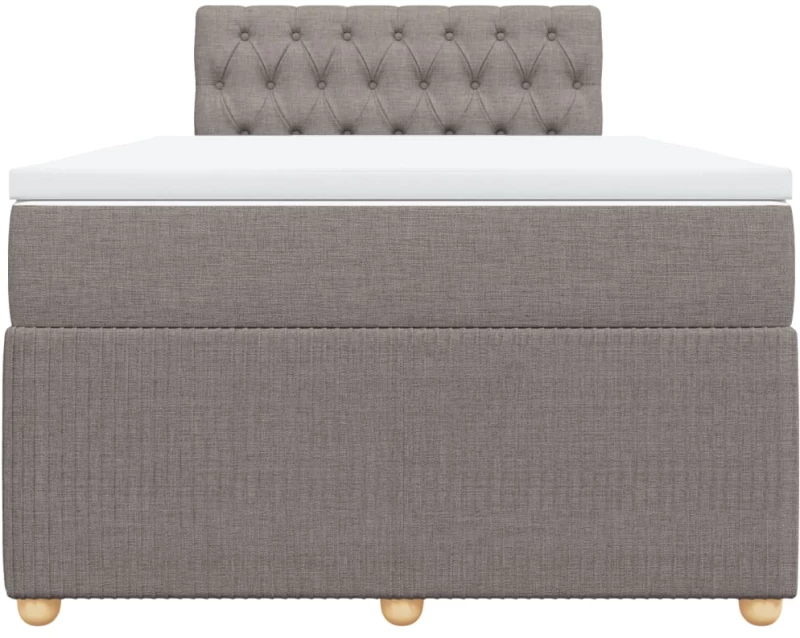 vidaXL Κρεβάτι Boxspring με Στρώμα Taupe 120x190 εκ. Υφασμάτινο