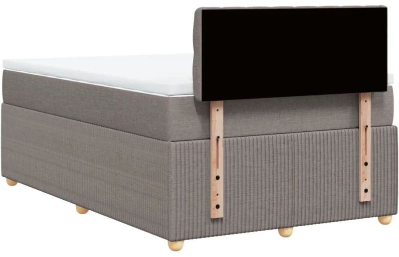 vidaXL Κρεβάτι Boxspring με Στρώμα Taupe 120x190 εκ. Υφασμάτινο