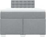 vidaXL Κρεβάτι Boxspring με Στρώμα Ανοιχτό Γκρι 120x190 εκ. Υφασμάτινο