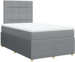 vidaXL Κρεβάτι Boxspring με Στρώμα Ανοιχτό Γκρι 120x190 εκ. Υφασμάτινο