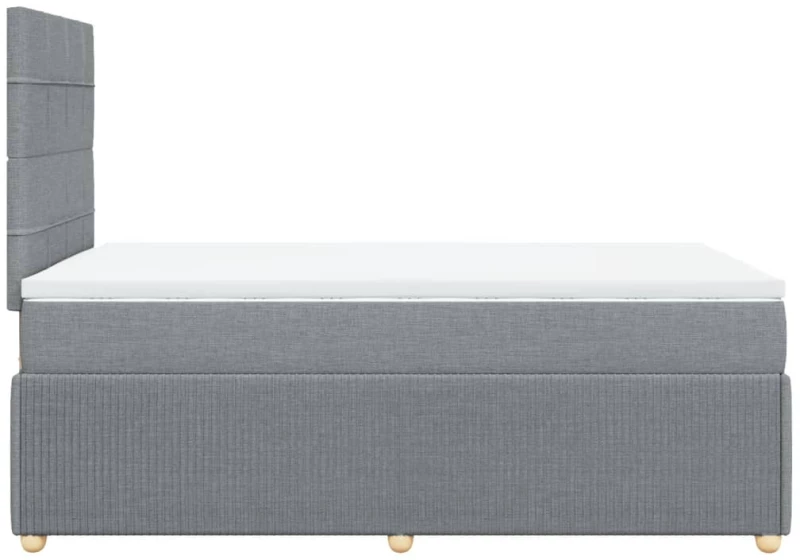 vidaXL Κρεβάτι Boxspring με Στρώμα Ανοιχτό Γκρι 120x190 εκ. Υφασμάτινο