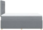 vidaXL Κρεβάτι Boxspring με Στρώμα Ανοιχτό Γκρι 120x190 εκ. Υφασμάτινο