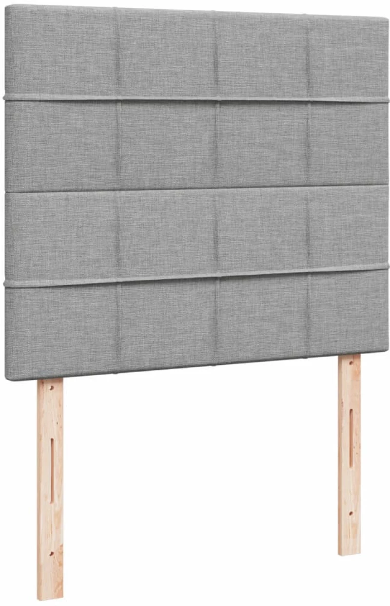 vidaXL Κρεβάτι Boxspring με Στρώμα Ανοιχτό Γκρι 120x190 εκ. Υφασμάτινο