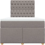 vidaXL Κρεβάτι Boxspring με Στρώμα Taupe 120x190 εκ. Υφασμάτινο
