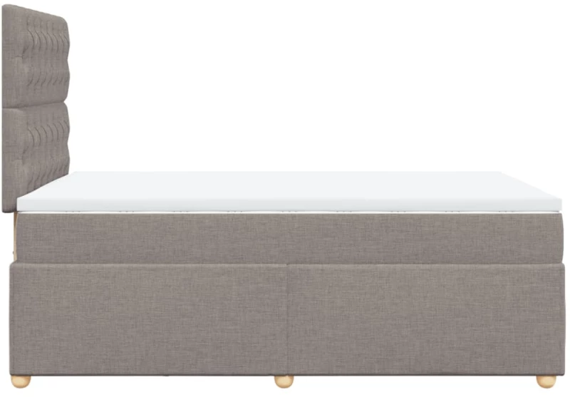 vidaXL Κρεβάτι Boxspring με Στρώμα Taupe 120x190 εκ. Υφασμάτινο