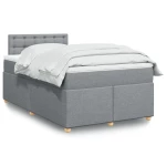 vidaXL Κρεβάτι Boxspring με Στρώμα Ανοιχτό Γκρι 120x190 εκ. Υφασμάτινο