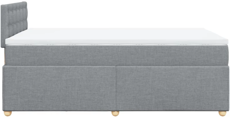 vidaXL Κρεβάτι Boxspring με Στρώμα Ανοιχτό Γκρι 120x190 εκ. Υφασμάτινο