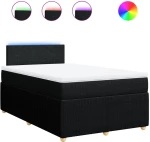 vidaXL Κρεβάτι Boxspring με Στρώμα Μαύρο 120x190 εκ. Υφασμάτινο