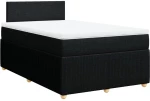 vidaXL Κρεβάτι Boxspring με Στρώμα Μαύρο 120x190 εκ. Υφασμάτινο