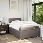 vidaXL Κρεβάτι Boxspring με Στρώμα Taupe 120x190 εκ. Υφασμάτινο