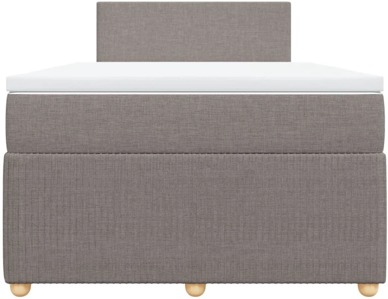 vidaXL Κρεβάτι Boxspring με Στρώμα Taupe 120x190 εκ. Υφασμάτινο