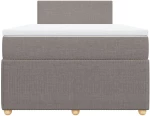 vidaXL Κρεβάτι Boxspring με Στρώμα Taupe 120x190 εκ. Υφασμάτινο