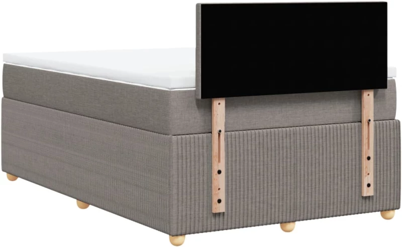 vidaXL Κρεβάτι Boxspring με Στρώμα Taupe 120x190 εκ. Υφασμάτινο