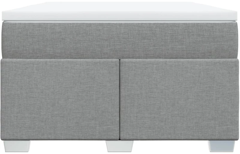 vidaXL Κρεβάτι Boxspring με Στρώμα Ανοιχτό Γκρι 120x190 εκ. Υφασμάτινο