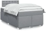 vidaXL Κρεβάτι Boxspring με Στρώμα Ανοιχτό Γκρι 120x190 εκ. Υφασμάτινο