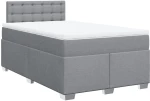 vidaXL Κρεβάτι Boxspring με Στρώμα Ανοιχτό Γκρι 120x190 εκ. Υφασμάτινο