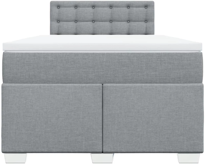 vidaXL Κρεβάτι Boxspring με Στρώμα Ανοιχτό Γκρι 120x190 εκ. Υφασμάτινο